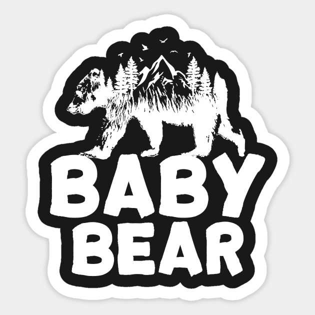 Baby Bear Wild mountains Sticker by Kyandii